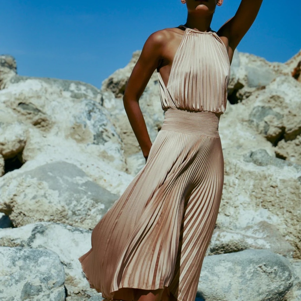 NWOT - A.L.C. Renzo II Sleeveless Pleated Midi Dress in Bella